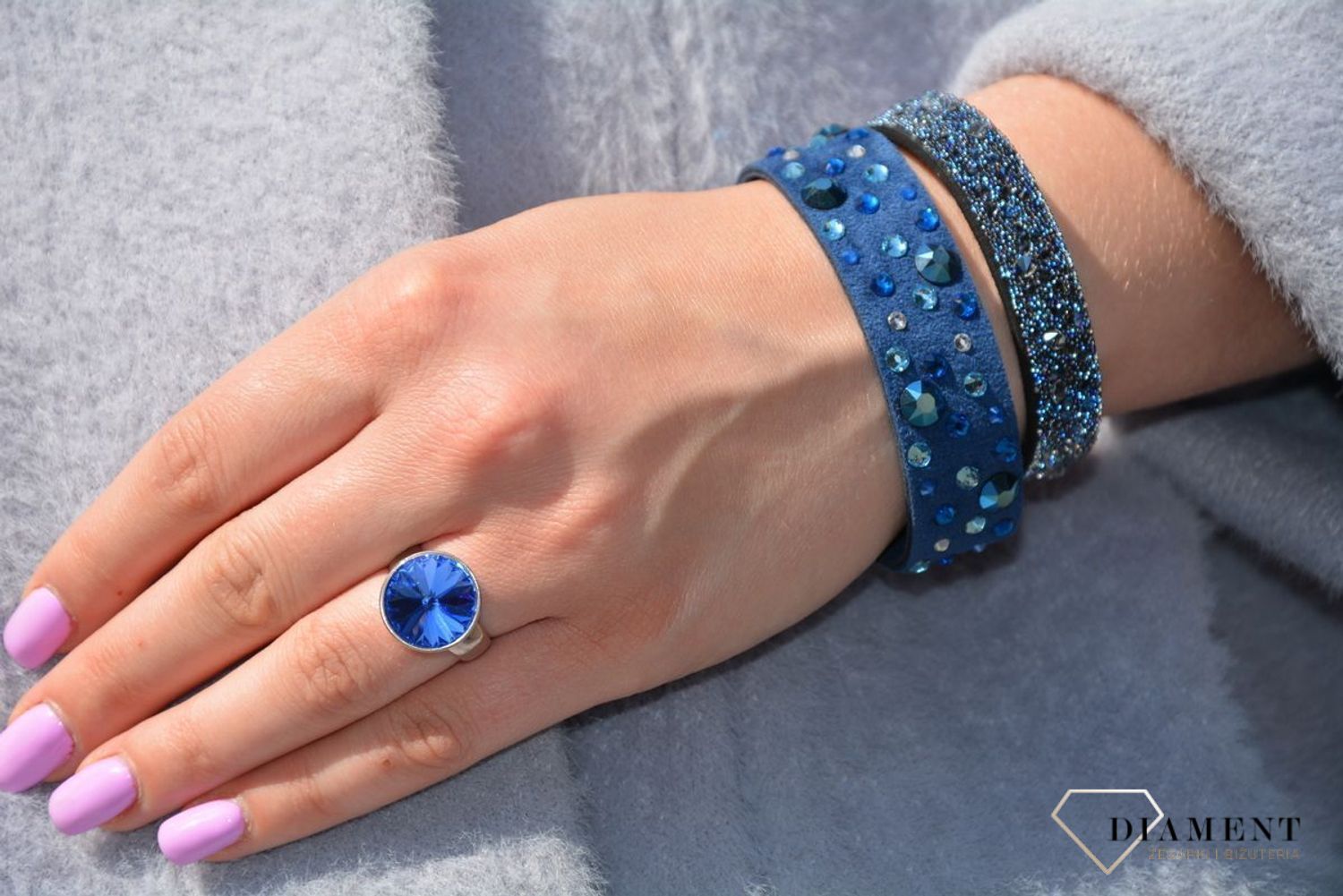 Bransoletka damska Swarovski granatowy kryształ BA 100-1MOL.jpg